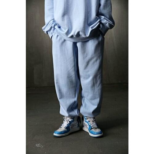 Big fashion brand mens new pure color cotton lace loose binding fashion trend sports leisure pants hip hop