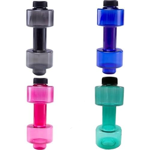 550ml Dumbbell Sports Water Bottle Portable Leakproof Plastic Gym Fitness Kettle Exercise Drinking Cup