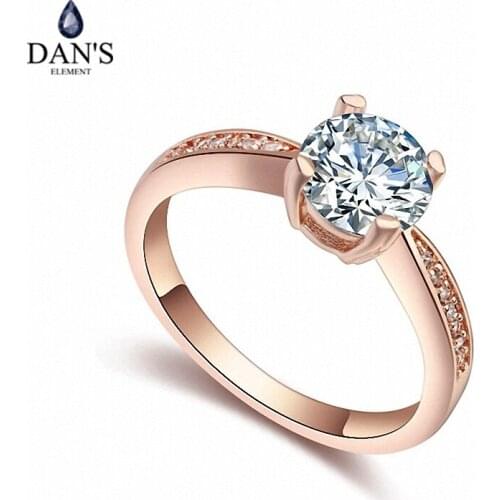 DANS Real Austrian Crystals Brand AAA Zirconia Micro Inlays Fashion Ring for women New Geometric 110225white