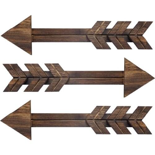 2/3/4 pcs Retro Wooden Arrow Hanging Personality Arrow Wall Decoration Hanging Ornament for Bar Restaurant Cafe Shop