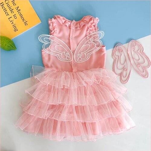 Summer Kids Dresses for Girls Dress Gown Cute Children Angel Dress Kids Vestido Costume Princess Dresses For 2-8 Years