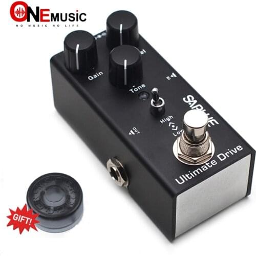 SAPHUE Electric Guitar Ultimate Drive Gain/Level/Tone Knob High/Low Frequency Effect Pedal Mini Single Type DC 9V True Bypass
