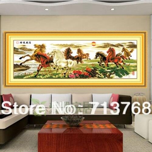 Completed finished embroidery Lucky horse cross-stitch without frame X03