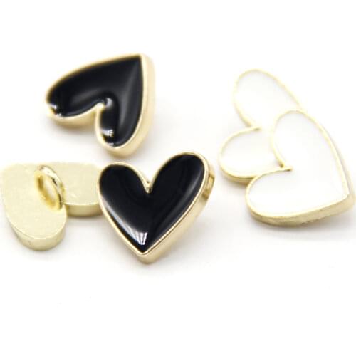 HENGC 10pcs Vintage Heart Metal Shirt Sewing Buttons For Clothing Dress Kids Mini Decorations DIY Crafts Accessories Wholesale