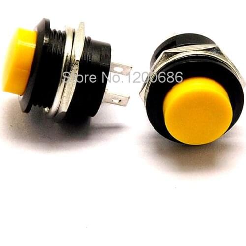 Self-reset button switch button Jog switch R13-507 16MM yellow no lock switch