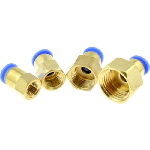 Air Pneumatic 8mm OD Hose Tube Push In 1/2"PT 1/4"BSPT 1/8" 3/8" Female Thread Gas Joint Connector Brass Quick Fittings