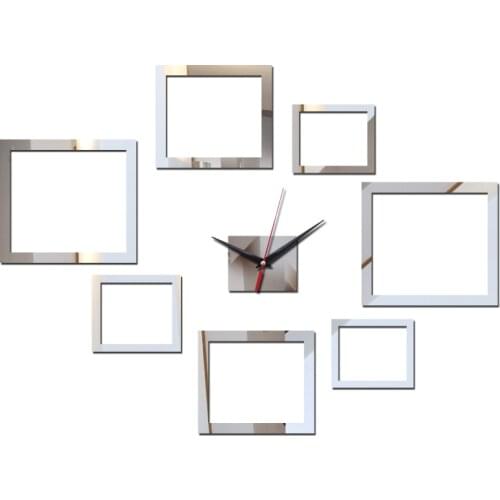 Top fashion direct sales of baby real 3d diy mirror acrylic stickers watches Modern home decoration still life needle watch