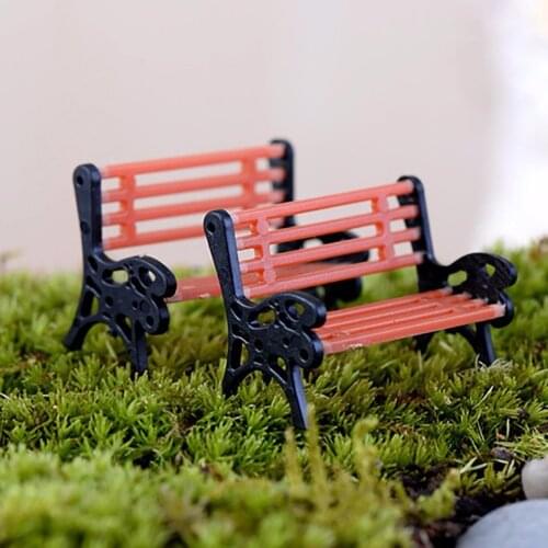 Gardening Mini Park Bench Model Miniature Landscape Garden Decorative Ornament Lawn Ornaments For Decor