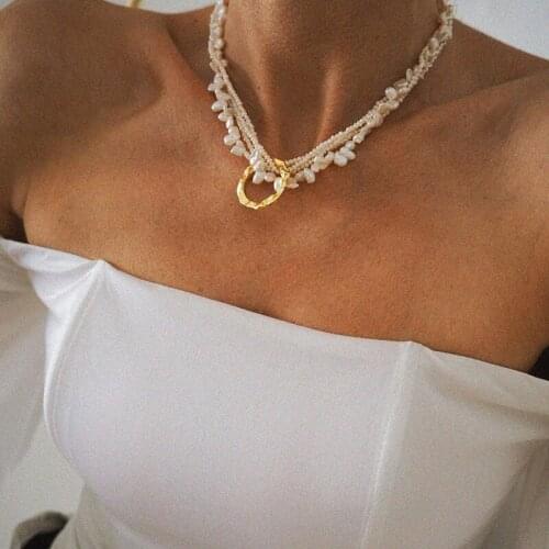 Multilayered pearl necklaces for women 4 rows pearl necklace for party luxury designer summer jewelry