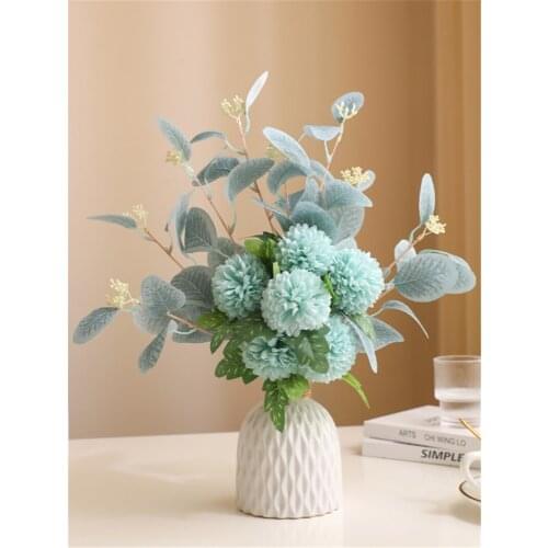 Simulation Bouquet Ceramic Bottle Decoration Wedding Party Family Accessories Living Room Table Light Luxury Flower Decoration