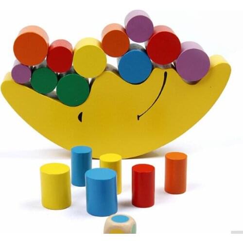 Moon Balancing Frame Baby Early Learning Toy Montessori Teaching Aids Moon Balance Colorful Early Development Wood Blocks Toys