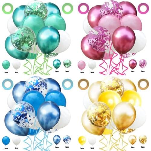 22pcs 12Inch sequin balloon set aluminum foil sequin balloon wedding birthday party balloon decoration confetti balloon