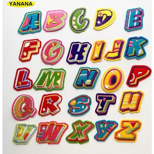 Alphabet Letter Embroidered Iron On Patch For Clothing Badge Paste Iron On Clothes Garment Apparel Accessories
