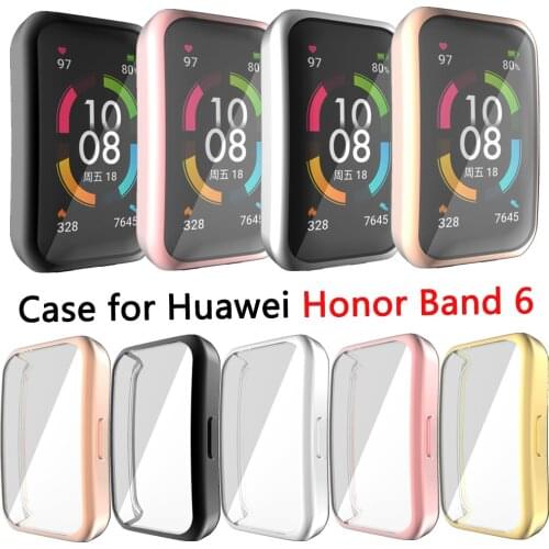 Newest TPU Full Screen Protective Watch Case for Huawei Honor Band 6 Cover Soft Flexible Durable Bumper for honor 6 Light Shell