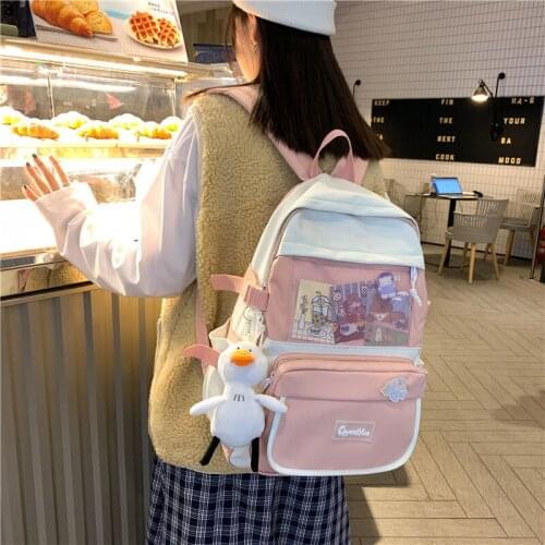 New schoolbag female students Korean version of INS Harajuku Day department contracted college wind large capacity backpack