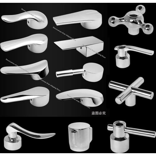 Wholesale New Square Chrome Bathroom Faucet switch Faucet handle Cover Bathroom Accessories Tap Bathroom Sink Basin Mixer Tap