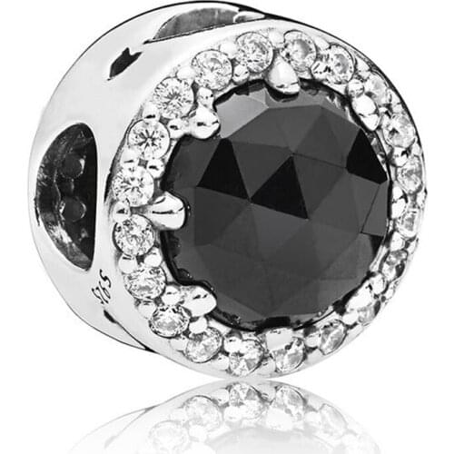 QANDOCCI 925 Sterling Silver Evil Queen s Black Magic Charm, Black Crystals Original Fashion Jewelry Fits For Bracelets & Bangle