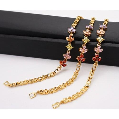 Colorful stones Peach Austria Crystal Zircon Ladies Bracelet Jewelry Accessories Fantastic Wristlet Trinket