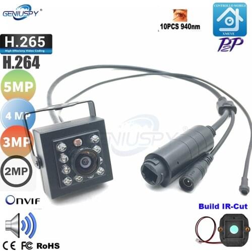 1.8MM Fisheye Lens Network Micro Camera 10PCS 940nm IR Leds 1080P 3MP 4MP 5MP HD Smallest Night Vision Poe IP Camera With Audio