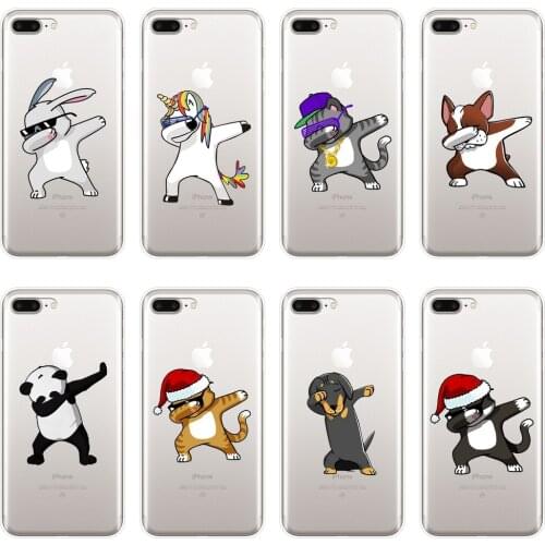 Cat Pug Dog Panda Rabbit Silicone Phone Case For Apple iPhone 6 S 6S 7 8 X XR XS Max Soft Back Cover For iPhone 6 S 6S 7 8 Plus