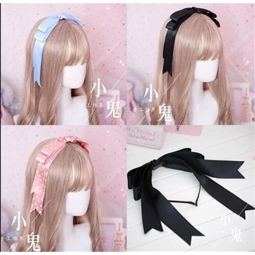 Sweet Bow Ribbon Hairpin Handmade Hair Accessories Lolita Cosplay Femal Sweet Headwear B551