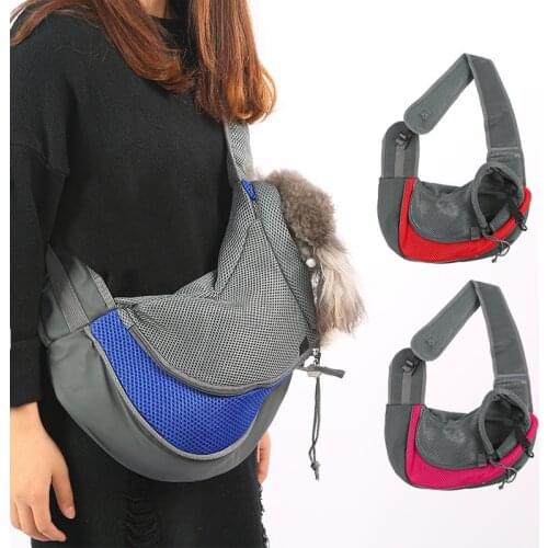 Pet Dog Cat Sling Carrier Breathable Travel Safe Sling Bag Puppy Kitten Outdoor Mesh Oxford Single Comfort Handbag Tote Pouch