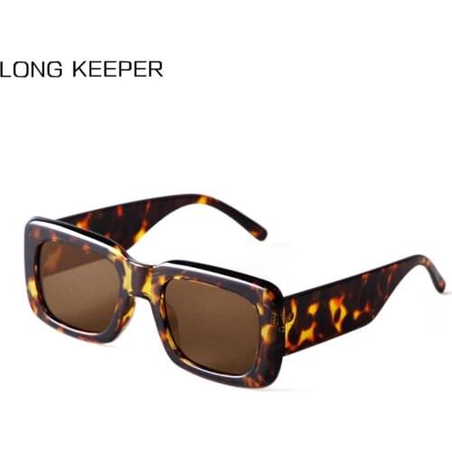 Thick Square Women Sunglasses 2021 Brand Design Rectangle Leopard Frame Sun Glasses Ladies Retro Oculos Lunette De Soleil Femme