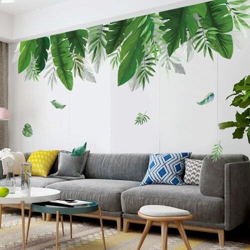 Modern Pastoral Style Wall Sticker Luxuriant Leaf Poster Nature Wall Pictures For Living Room TV Background Wall Bedroom Decor