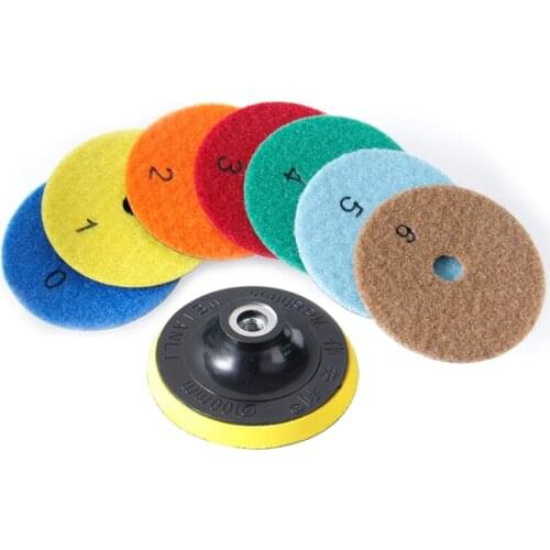 4"/100mm Dry Polishing Pad With Self-adhesive Polishing Disc 30-3000 Grit For Marble Ceramics Glass Grinder Polishing Wheels