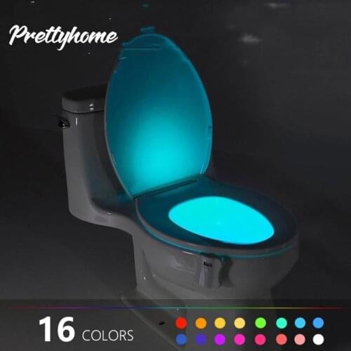 LED Toilet Seat Night Light Induction Lamp Smart Motion Sensor WC Lamp 8/16 Colors Variable Backlight Luminaria Toilets Decor