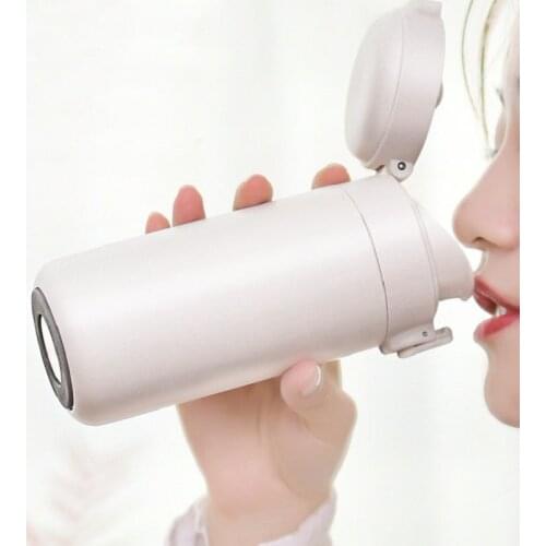 Stainless Steel Thermos Cup Keep Cold With Spring Bounce Lid Pea Cup Water Bottle Portable Carry Frosted Elegant Mini Outdoor