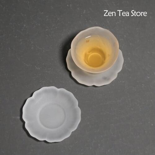 Heat-resistant Glass Coaster Tea Mat Semi-mist Matte Ceramics Tea Bowl Kung Fu Tea Set Tea Cups Drinkware Tea Set Accessories
