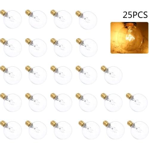 Tomshine AC230V G40 Globe Tungsten Incandescent Bulb Lamp 25 Pack E12 Base Socket Holder IP44 Warm White String Light Lamp