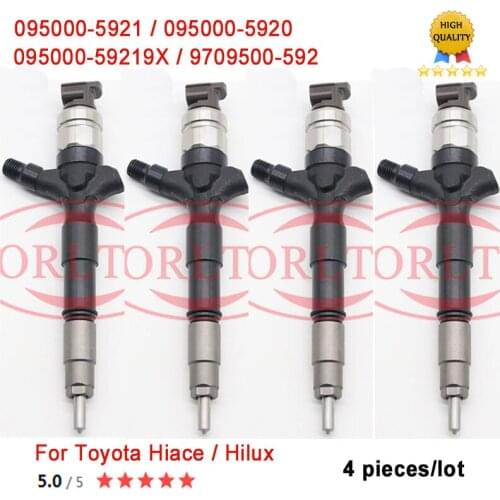 4 pcs/lot 095000-5920 Common Rail Injector 9709500-592 Genuine Fuel Injector 095000-5921 For Toyota Hilux 2KD-FTV Euro4 1KD-FTV