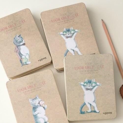 Vintage classic cat series school student craft hardcover composition notebooks stationery,with grid,dots,line and craft papers