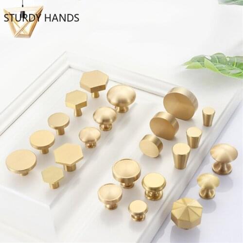 High Quality Cupboard Door Knob Furniture Brass Single Hole Handles Bedroom Wardrobe Drawer Pulls Home Hardware Accessories