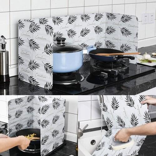 Kitchen Gas Stove Range Range Guard Plate Aluminum Foil Pan Oil Splash Screen To Prevent Splash Cover Baffle Of Gas Stove