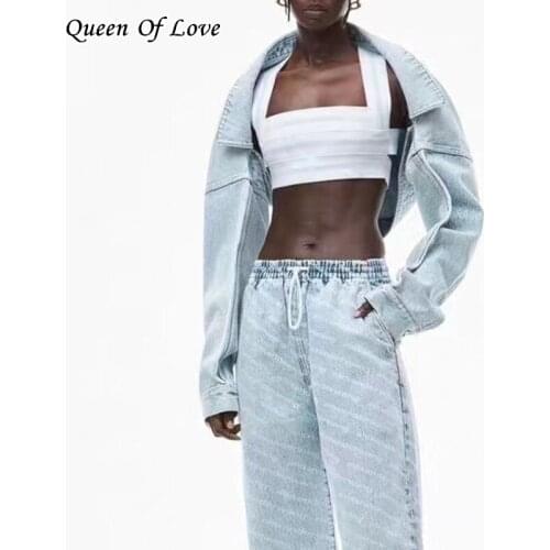 Blue Denim Short Jacket Women 2021 New Autumn Fashion Strretwear Long Sleeve Drop Shoulder Loose Cardigan Womens Cape Coats Y2K