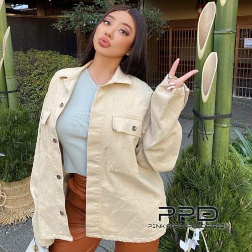 Spring Women Casual Cotton Denim Coats Solid High Street Style Streetwear Long Sleeve Vintage Women Jackets Tops