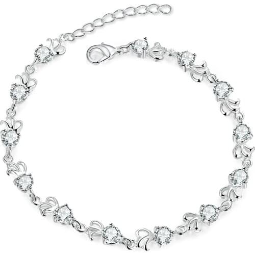 Korean Stylish Pure 925 Sterling Silver Woman Bangles Bracelets Top Grade CZ Real Cubic Zircon Woman Chokers Lady Jewelry