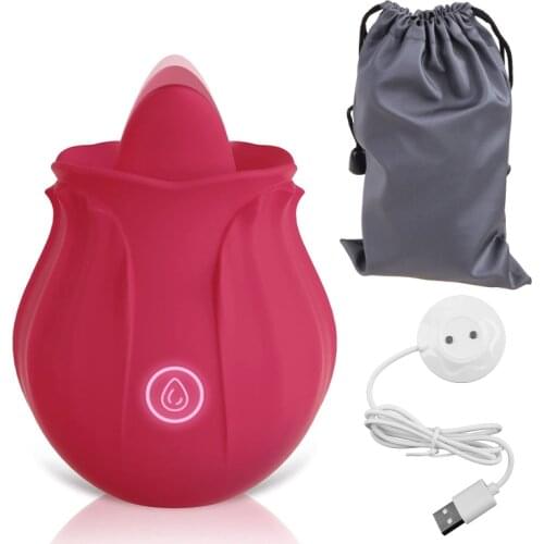 10 Frequency G-Spot Vibrator Tongue Licking Stimulator Nipple Massager Adult Rechargeable Sex Toy for Women Couples