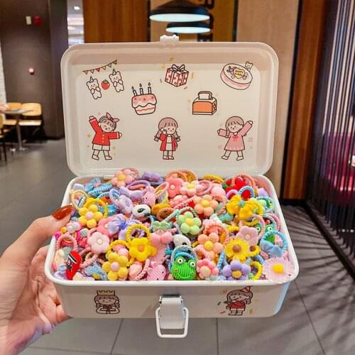 10pcs Cartoon Hair Rope Princes Hair Accessories Girls Elastic Hair Bands Cute Bowknot Floral Rubber Bands for Children