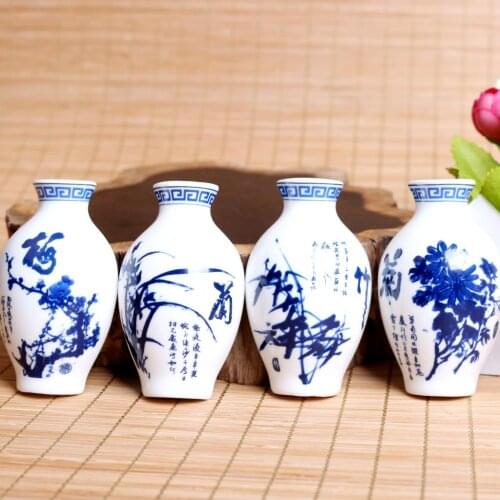 10pcs Blue and White Porcelain Ceramic Bottle Magnetic Fridge Sticker Chinese style Refrigerator Magnets Home Decor Icebox Stick