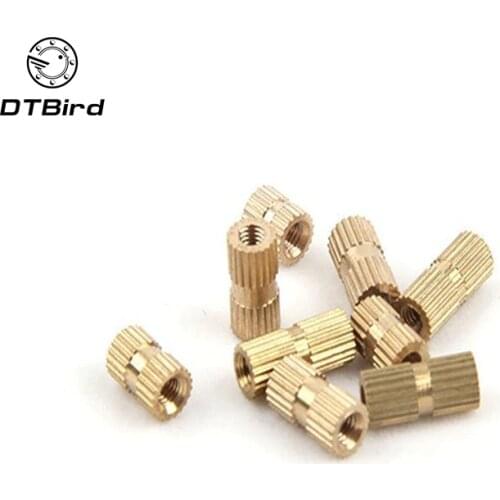 100pcs/lot M4*6 M4 x 6 Brass Insert Nut With Closed End , Single Thread Brass Knurl Nut OD=5mm