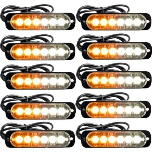 10x 6 LED Strobe Lights Emergency Lights 12-24V LED Truck Flash Light Emergency Hazard Flashing Warning Light LED Stroboscopes