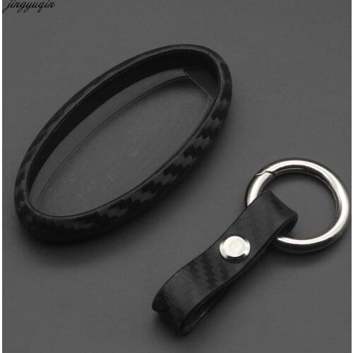 Jingyuqin 2/3B Carbon Silicone Car Key Case Cover For Nissan Tidda Livida X-Trail T31 T32 Qashqai March Juke Pathfinder Note GTR