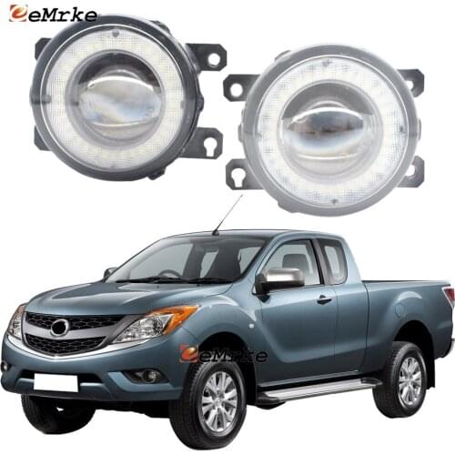 2 Pieces Car Lens LED Fog Lights Angel Eye DRL Daytime Runinng Light Lamp for Mazda BT-50 2011 2012 2013 2014 2015 2016 2017
