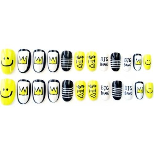 2021 New New 24pcs/Pack Cute Multicolor French False Nails Nail Art Design Nail Tips S12