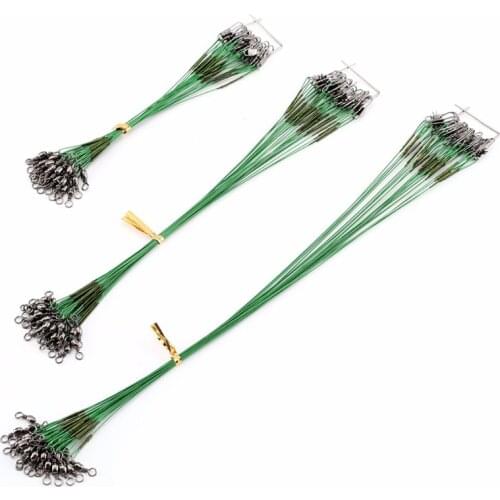 Hot sale Stainless Steel Coated Fishing Lure Wire Spinner Leader Hooks Swivel Fishing Tools 60 Pieces