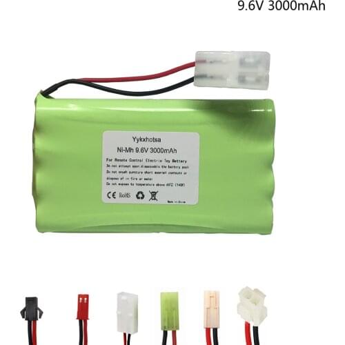 9.6V 3000mAh NI-MH battery 9.6V nimh AA battery for RC toys Car Tanks Trains Robot Boat Gun tools SM/JST/EL-2P/TAMIYA PLUG